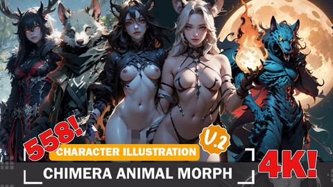 558 Various Chimera Animal Human Morph Diverse Character Reference Various Ideas and Design Reference Art V2 4K