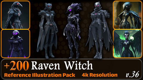 200 Raven Witch Reference Pack | 4K | v.36