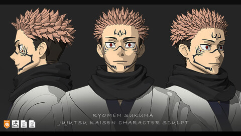 JuJutsu Kaisen Character - Ryomen Sukuna | Zbrush | Polypainted | Subtools | Subdivision levels.