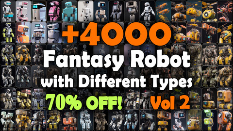 4000 Fantasy Robot with Different Types Reference Pack | MEGA Bundle | 4K | v.2