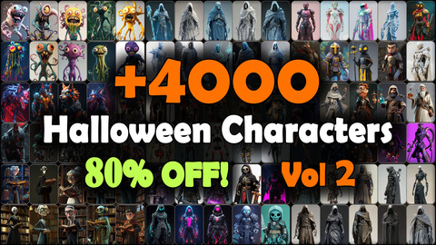 4000 Halloween Characters Reference Pack | MEGA Bundle | 4K | v.2