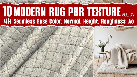 Modern Rug VOL.09|4K Seamless PNG PBR Textures