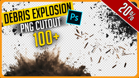 100+ PNG Cutout Debris Explosion Effects - Resource Photo Pack for Concept Art