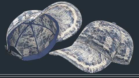 Denim Cap Unisex – High-Poly 3D Model