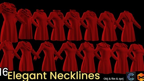 a collection of Elegant Necklines for short derss