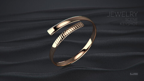 Jewelry Rendering Scene with Sand Waves for KeyShot