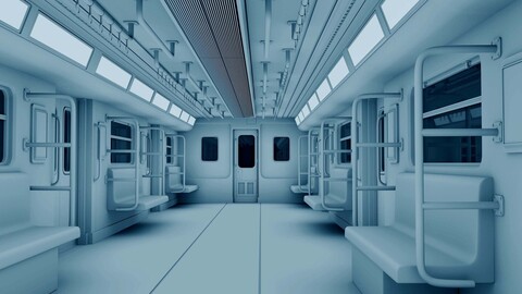 Metro Subway Interior 3D model