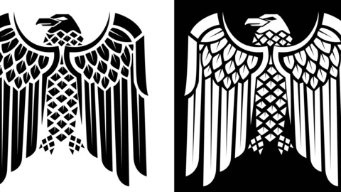 Eagle Clipart Black and White, svg vector file, laser cut file, cricut file, engraving file, cnc cut file, Eps file