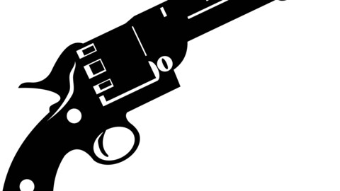 Pistol Revolver Silhouette, svg vector file, laser cut file, cricut file, engraving file, cnc cut file, Eps file