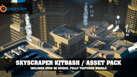 Skyscraper Kitbash / Asset Pack for Blender