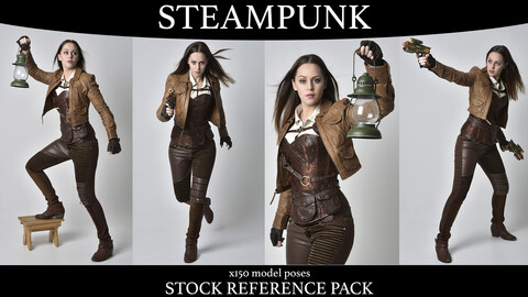 Steampunk Girl 3 - Stock Model Reference Pack