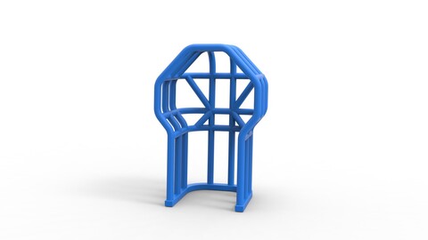 3D printable Roll Cage of Pulling Tractor Version 3 Scale 1:25