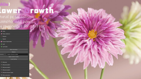 blender animation addon：Flower Growth（Dahlia）Panel