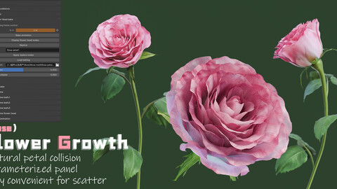 blender animation addon：Flower Growth（Rose）Panel