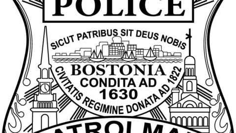 Boston Police Patrolman Badge Bostonia Vector file, badge, black white, svg, outline, cnc cut, laser cut, digital, wood engraving, laser file, engraving file, line art, cricut, vinyl file, emblem, monogram