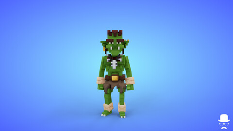 Goblin 1 Voxel Character - 3D Lowpoly Fantasy Creature