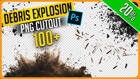 100+ PNG Cutout Debris Explosion Effects - Resource Photo Pack for Concept Art