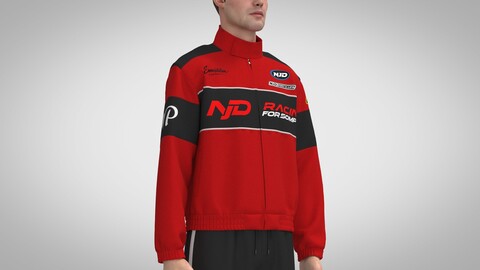 Casual Racing Jacket, Clo, Marvelous Designer +obj, fbx