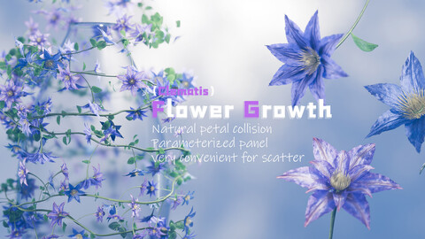 blender animation addon：Flower Growth（Clematis）Panel