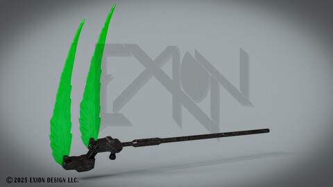 Gundam Deathscythe Beam Scythe - Game-Ready - 3D-Printable Low-poly 3D model