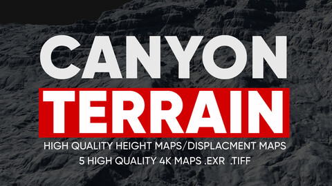 Canyon Terrain - 5 High quality 4K Displacement Pack