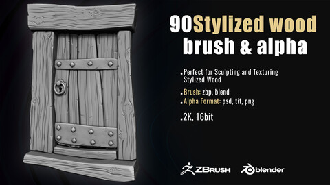 Stylized Wood Brush.Vol01