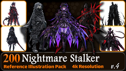 200 Anime Nightmare Stalker (Full Body) Reference Pack | 4K | v.4