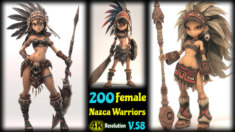 200 Female Nazca Warriors - 4K Resolution - V.58