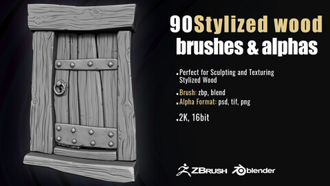 Stylized Wood Brushes.Vol01