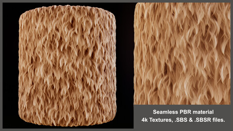 Seamless PBR Fur Material Textures (stylized, carpet, wool, hair, woolen, rug)