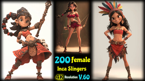 200 Female Inca Slingers - 4K Resolution - V.60