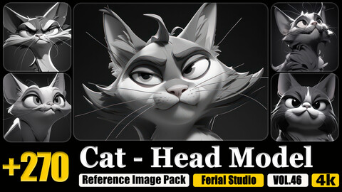 270 Cat - Head Model Reference Image Pack v.46 |4K|