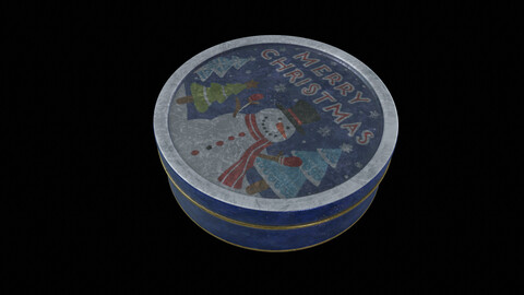 Gift Packaging-Christmas Gift Tin-PBR Low-poly