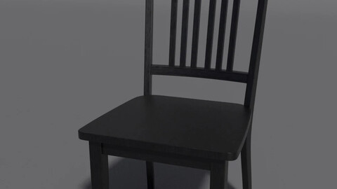 Black wooden chair 3D Model