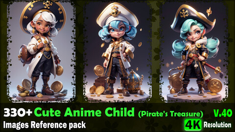 330+ Cute Anime Child (Pirate's Treasure) Images Reference Pack - 4K Resolution - V.40