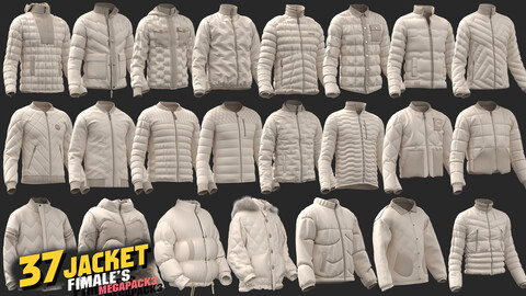 37models of jacket fmales megapack 85%off/ marvelous & clo3d / OBJ / FBX