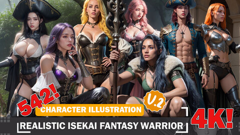 542 Realistic Isekai Fantasy Warrior Diverse Outfit Character Design Reference Art V2 4K