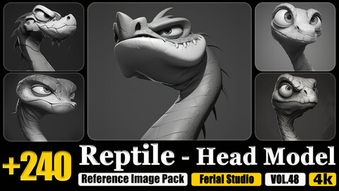 240 Reptile - Head Model Reference Image Pack v.48 |4K|