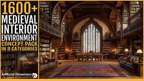 1600 Medieval interior Environment Concept pack in 8 Categories