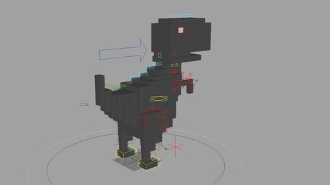 Disconnected Dinosaur Maya Rig