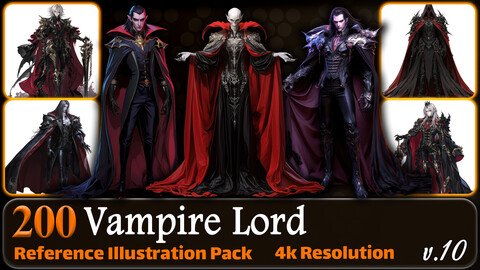 200 Anime Vampire Lord (Full Body) Reference Pack | 4K | v.10