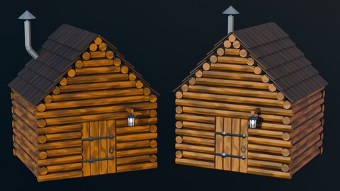 Stylized Low Poly Wooden Cabin