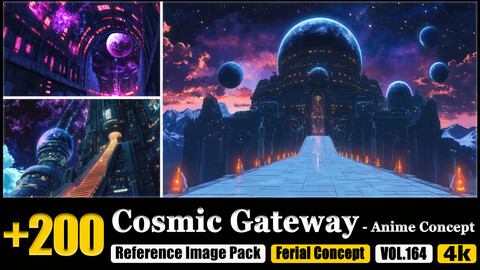 200 Cosmic Gateway - Anime Concept Reference Image Pack v.164 |4K|