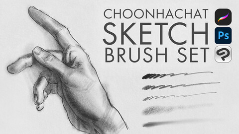 Choonhachat SKETCH - Procreate & Photoshop Pencil Brush Set