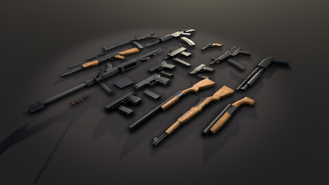 3D Model Pack: Weapons Collection