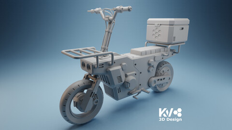 KV-Motorbike-002-Delivery E-Bike 3D print model