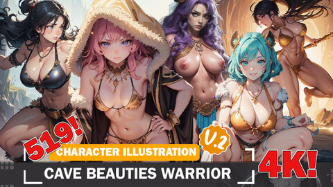 519 Cave Beauties Warrior Diverse Outfit Character Design Reference Art V2 4K