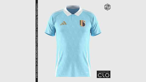 Adidas 24-25 AEROREADY Football Shirt 4 Template for CLO 3D & Marvelous Designer