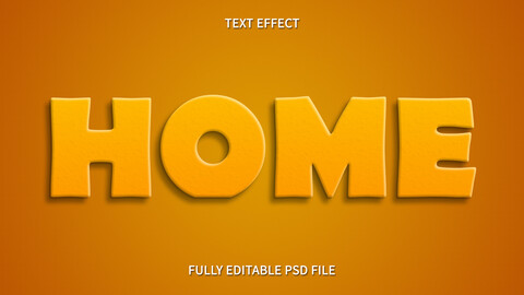 Home PSD fully editable text effect. Layer style PSD mockup template