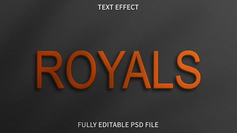 Royals PSD fully editable text effect. Layer style PSD mockup template